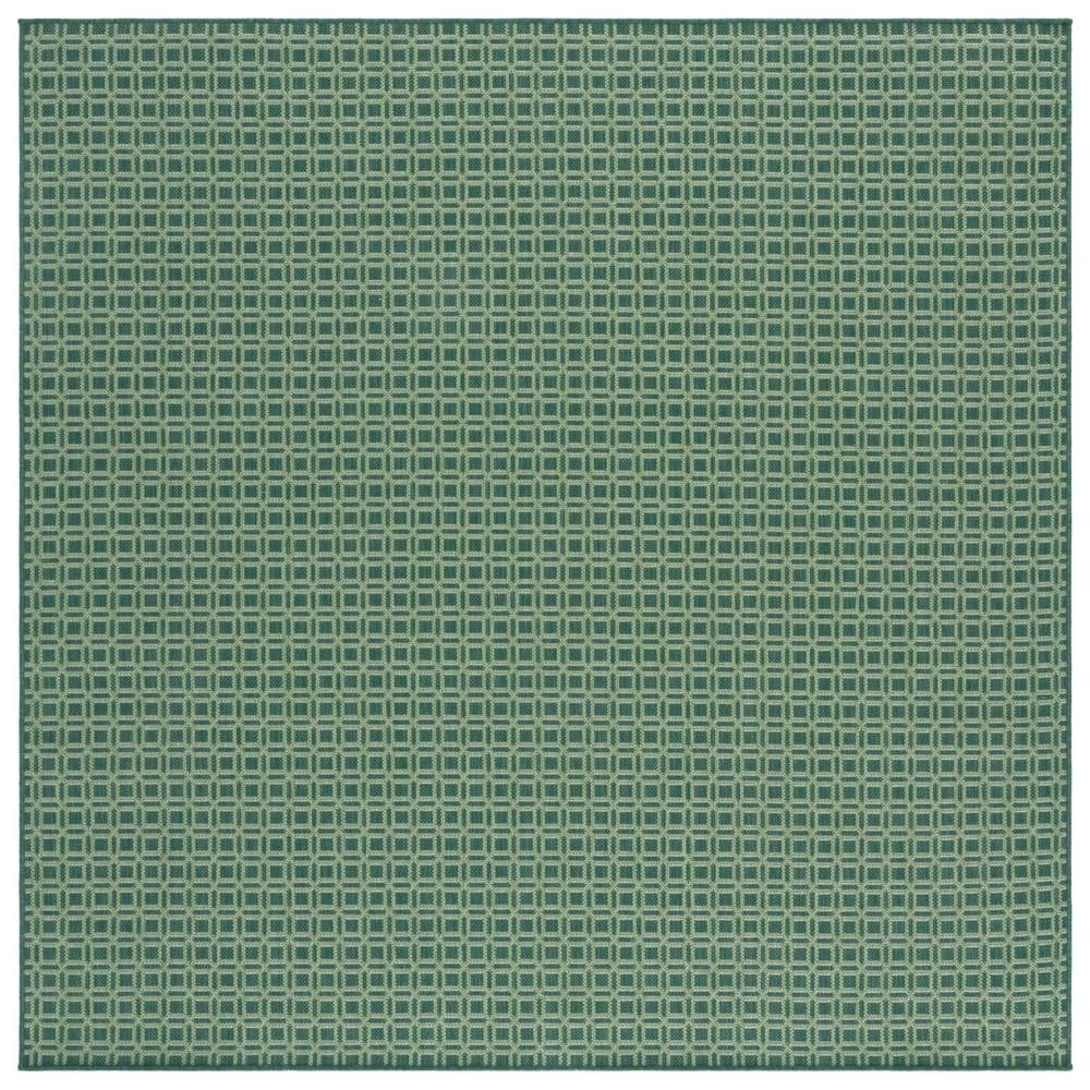 Square Rug Green SAFAVIEH Terrace Dark Green/Light Green 7 ft. x 7 ft. Geometric Jewel ...