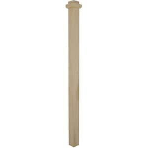 Stair Parts 4075 66 in. x 3-1/2 in. Unfinished Poplar Square Craftsman Solid Core Box Newel Post for Stair Remodel
