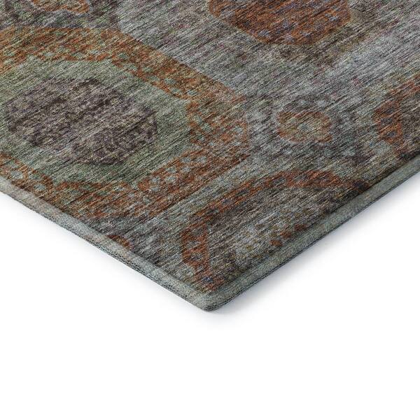 Mayfield Premium Machine Washable Abstract AMF1221 Paprika 3 ft. x 4 ft. Area Rug