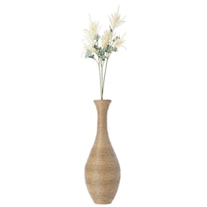 Tall floor vase, 38 in.-Tall Floor Vase Beige, extra-large floor vases, living room vases, home decor