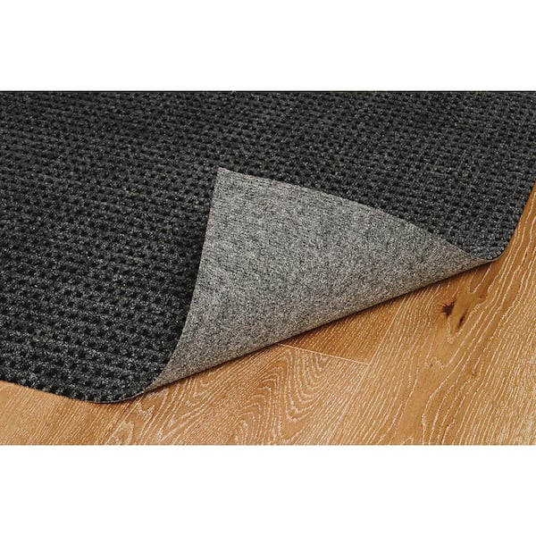 Foss Checkmate Charcoal Black 6 Ft X 8, Black Indoor Outdoor Carpet