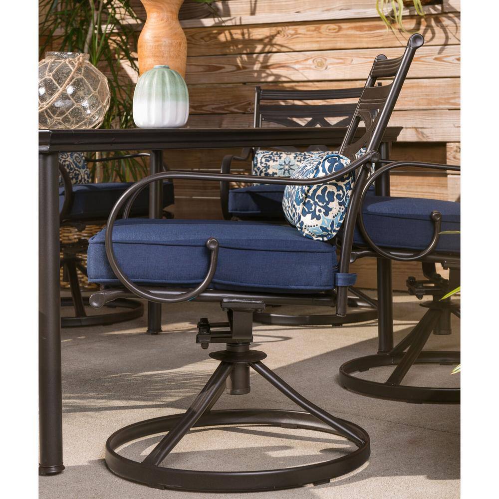 Montclair Navy Blue 11-Piece Steel Outdoor Dining Set