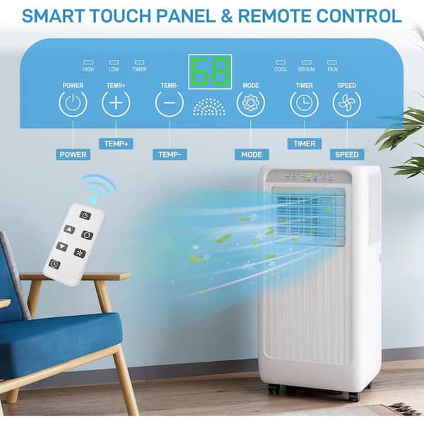 10000 BTU ABS FD-10000BTU Portable Air Conditioner with Cooling Energy  Efficient, CEER 6.9, Low Input Current HNN-PHO_10GRDO58 - The Home Depot
