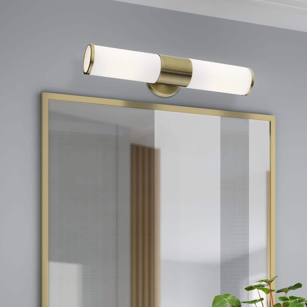 Antique Brass 2-Light Wall Mount Vanity Sconce