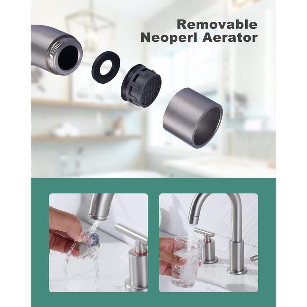Brushed Nickel Double Handle High Arc Bathroom Faucet