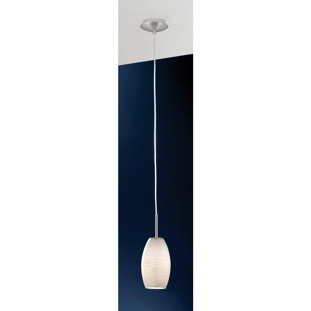Eglo Batista 1 Matte Nickel Mini Pendant with Hand-Made Glass