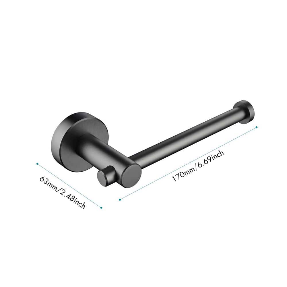 Gunmetal Black 6-Piece Aluminum Bathroom Hardware Set