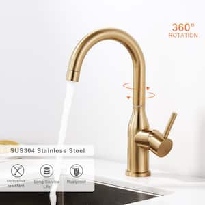 Classic Single Handle Standard Kitchen Faucet in Gold