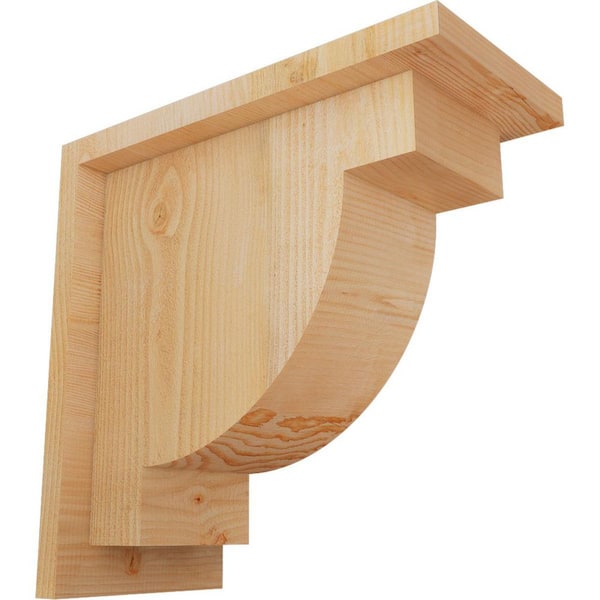 Ekena Millwork 6 in. x 12 in. x 12 in. Douglas Fir Alpine Rough Sawn Corbel with Backplate