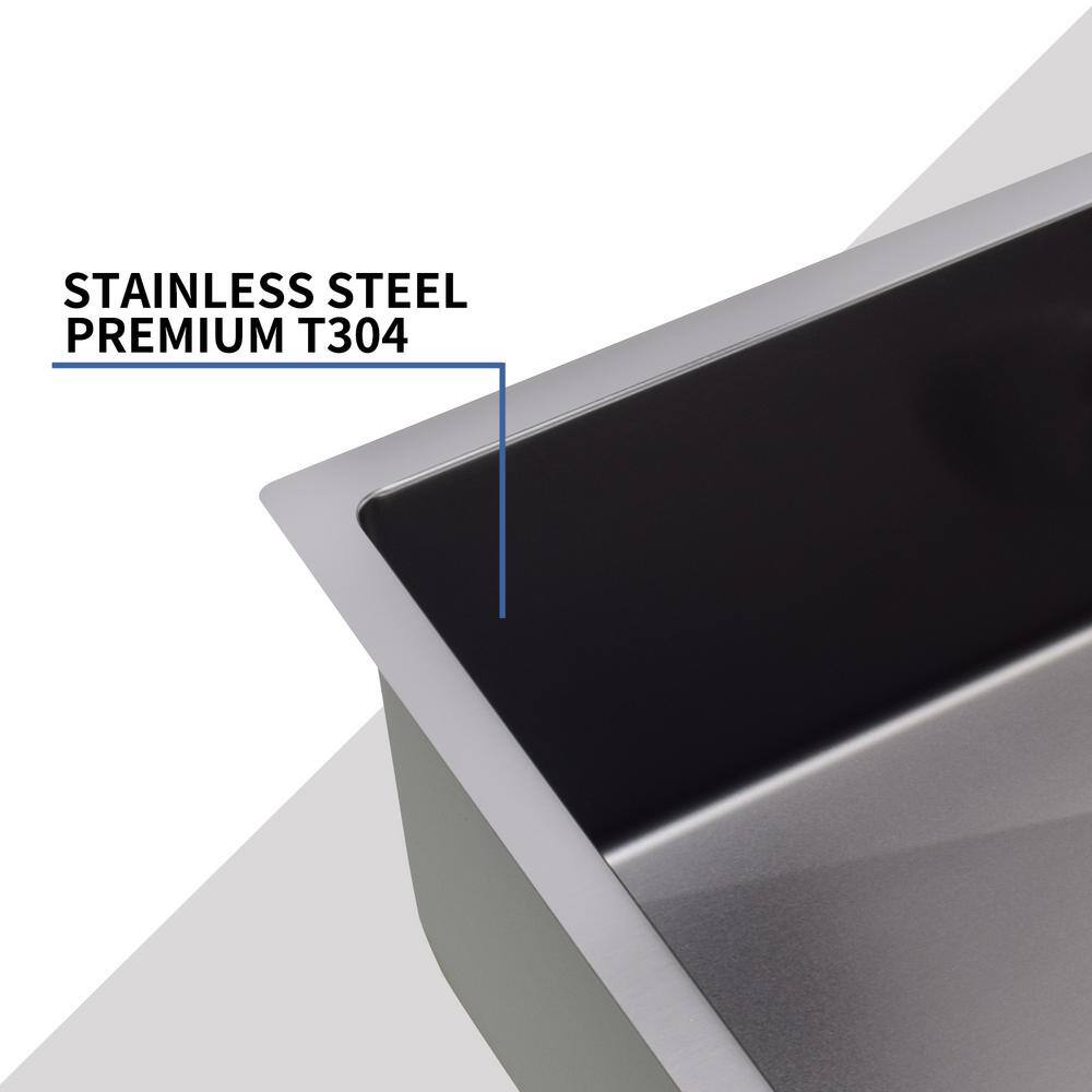 Black Stainless Steel Single Bowl Undermount Kitchen Sink with Grid and Strainer