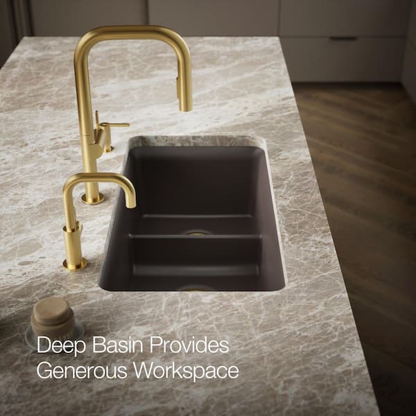 KOHLER Cairn Matte Brown Granite Composite 33 .5 in. Double Bowl