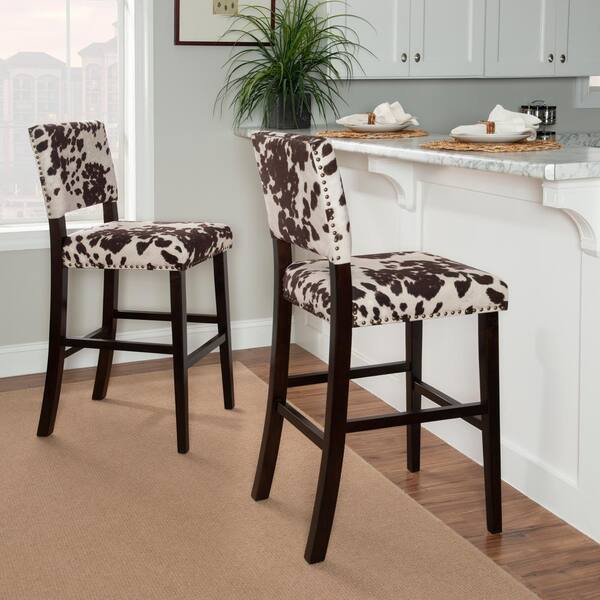 Cow print best sale counter height chairs