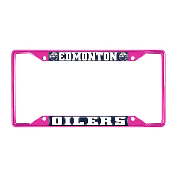 FANMATS Universal Fit NHL - Edmonton Oilers License Plate Frame - Pink
