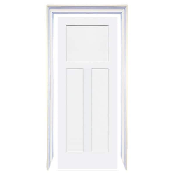 Kimberly Bay 24 in. x 80 in. White 3-Panel Shaker Solid Core Wood