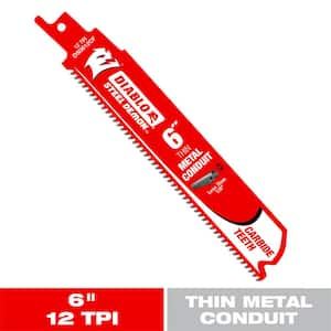 6 in. 12 TPI Steel Demon Carbide Teeth Reciprocating Saw Blade for Thin Metal Conduit