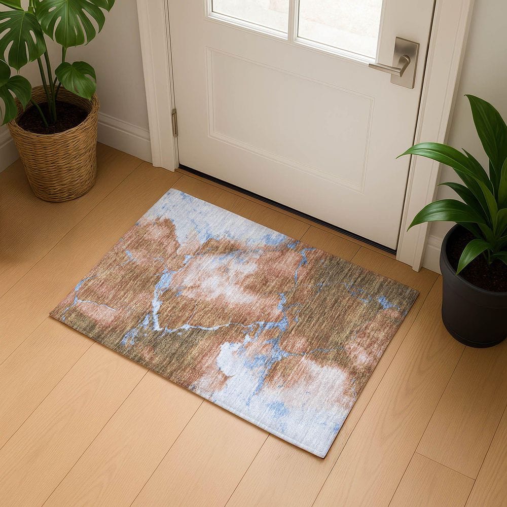 Mayfield Premium Machine Washable Abstract AMF1790 Terracotta 2 ft. x 3 ft. Area Rug price history on PriceWatchPro