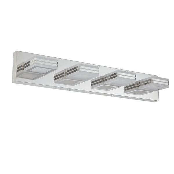 Sunpez 25.6 in. W 4-Lights Bathroom Vanity Light Modern LED Light ...