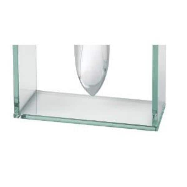 Elvis 13.5" Clear Glass and Silver Aluminum Table Vase
