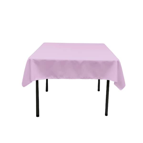 LA Linen 58 in. x 58 in. Lilac Polyester Poplin Square Tablecloth