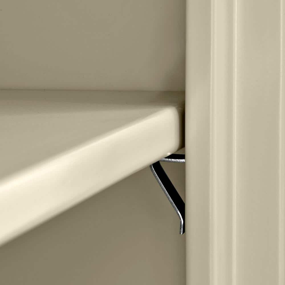 Putty Steel Lockable Freestanding Cabinet with Adjustable Shelving