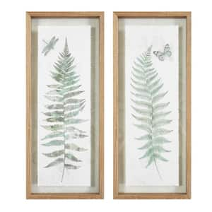 Anky 2-Piece Framed Art Print 24.3 in. x 10.1 in. Fern Framed Glass Wall Art Set