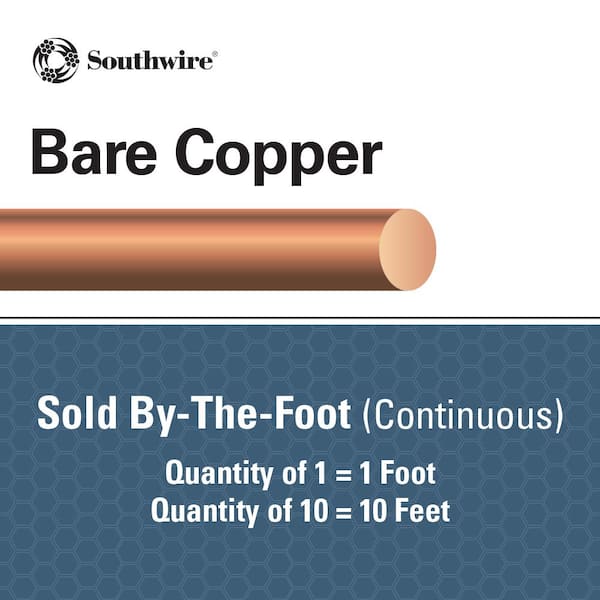 Southwire 1-ft 8-Gauge Solid Soft Drawn Copper Bare Wire (By-the-foot) in  the Ground Wire department at
