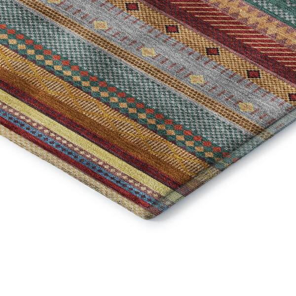 Mayfield Premium Machine Washable Abstract AMF2218 Paprika 5 ft. x 7 ft. 6 in. Area Rug
