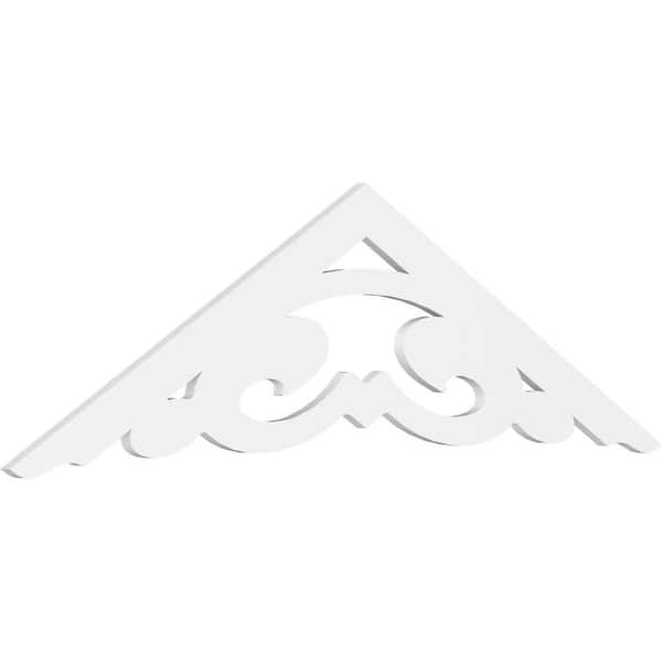 Ekena Millwork 1 in. x 72 in. x 21 in. (7/12) Pitch Preston Gable Pediment Architectural Grade PVC Moulding