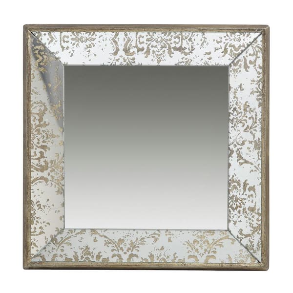 Miscool Anky 24 in. W x 24 in. H MDF Framed Silver Wall Mounted Decorative Mirror