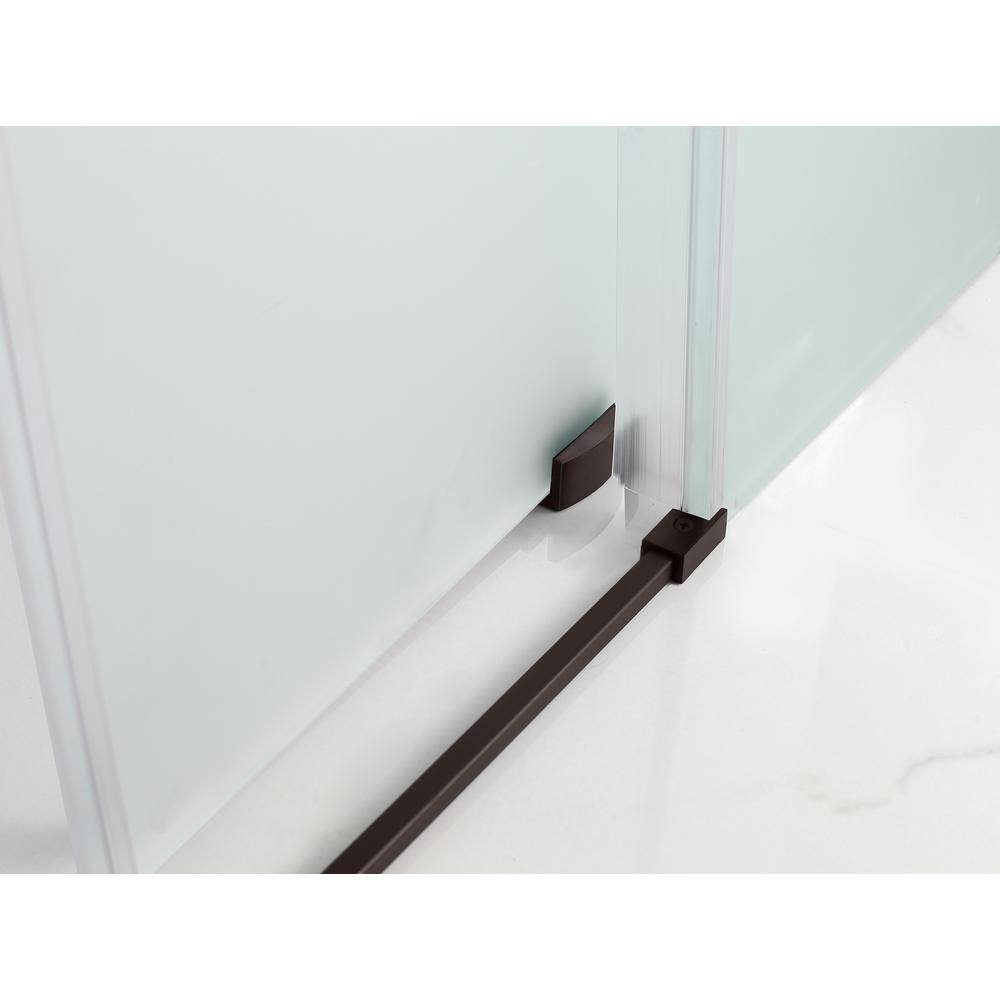 Coraline XL Bronze Frameless Sliding Shower Enclosure with Frosted Glass