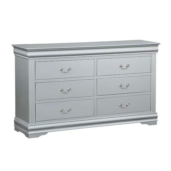 Louis Philippe Dresser with Six Drawers with Metal Drop Handle