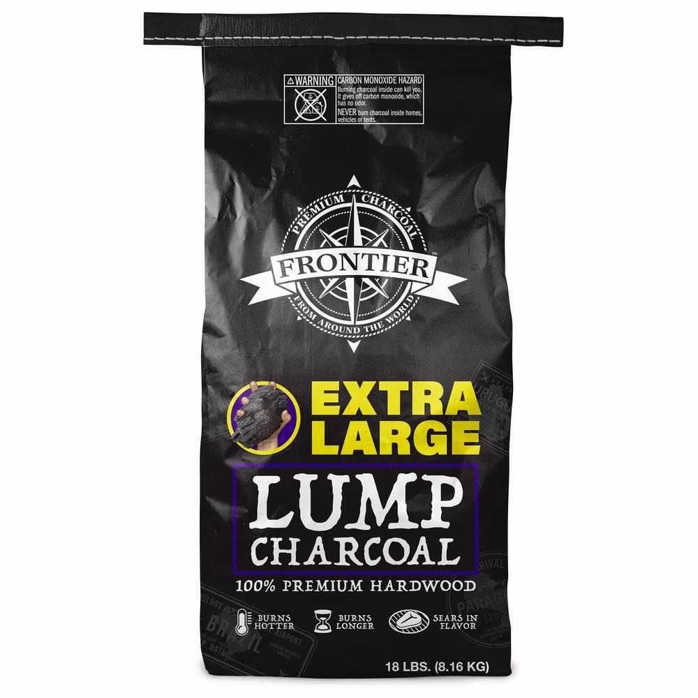 Frontier 18 lbs. Extra-Large Natural Lump Charcoal 800-000-846 - The Home  Depot