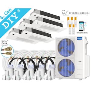 DIY 48,000 BTU 4-Ton 5-Zone 20.5 SEER Ductless Mini-Split AC and Heat Pump with Cassettes 4-9k+12K & 25,25,35,66,66ft