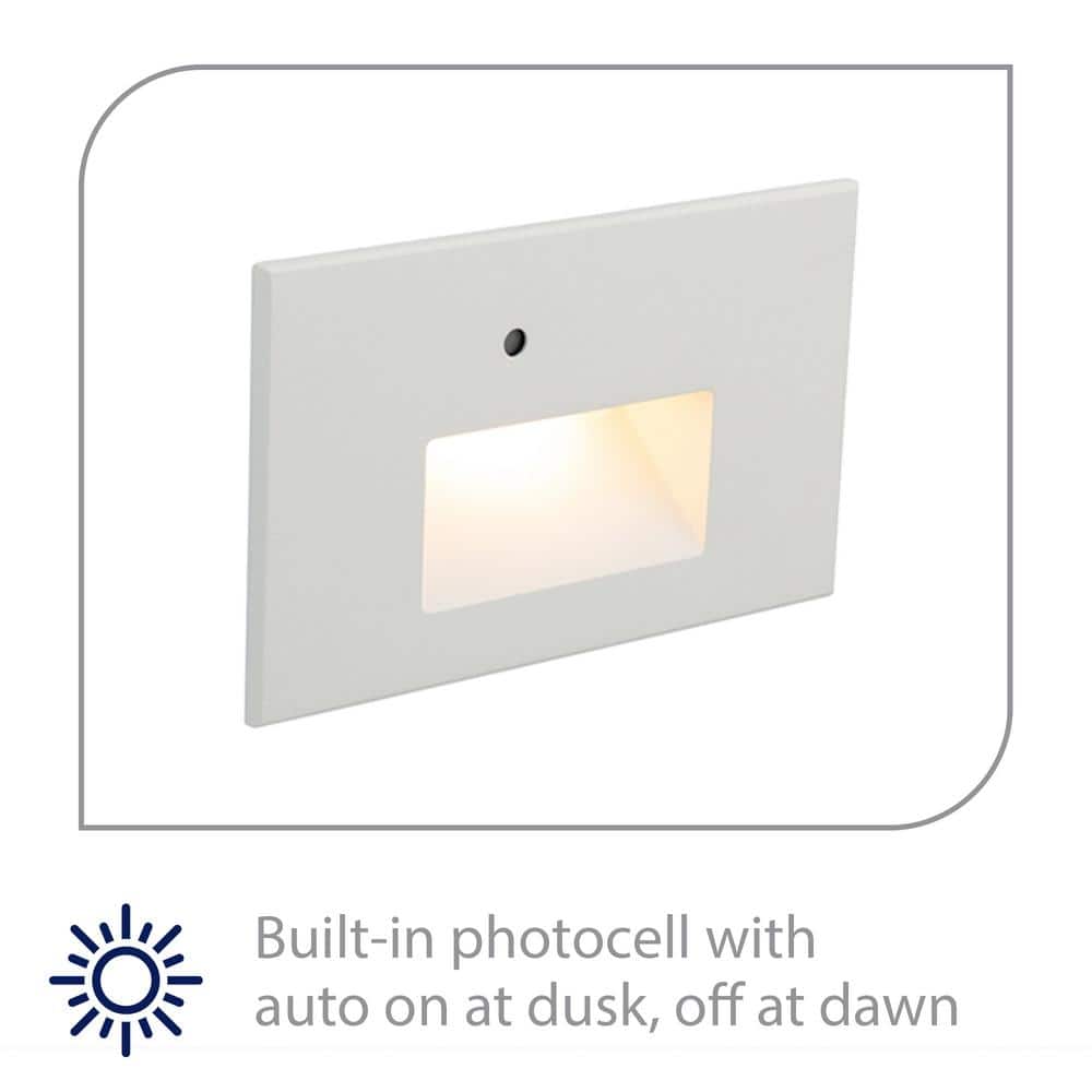 White Dimmable LED Aluminum Step Light with Photocell