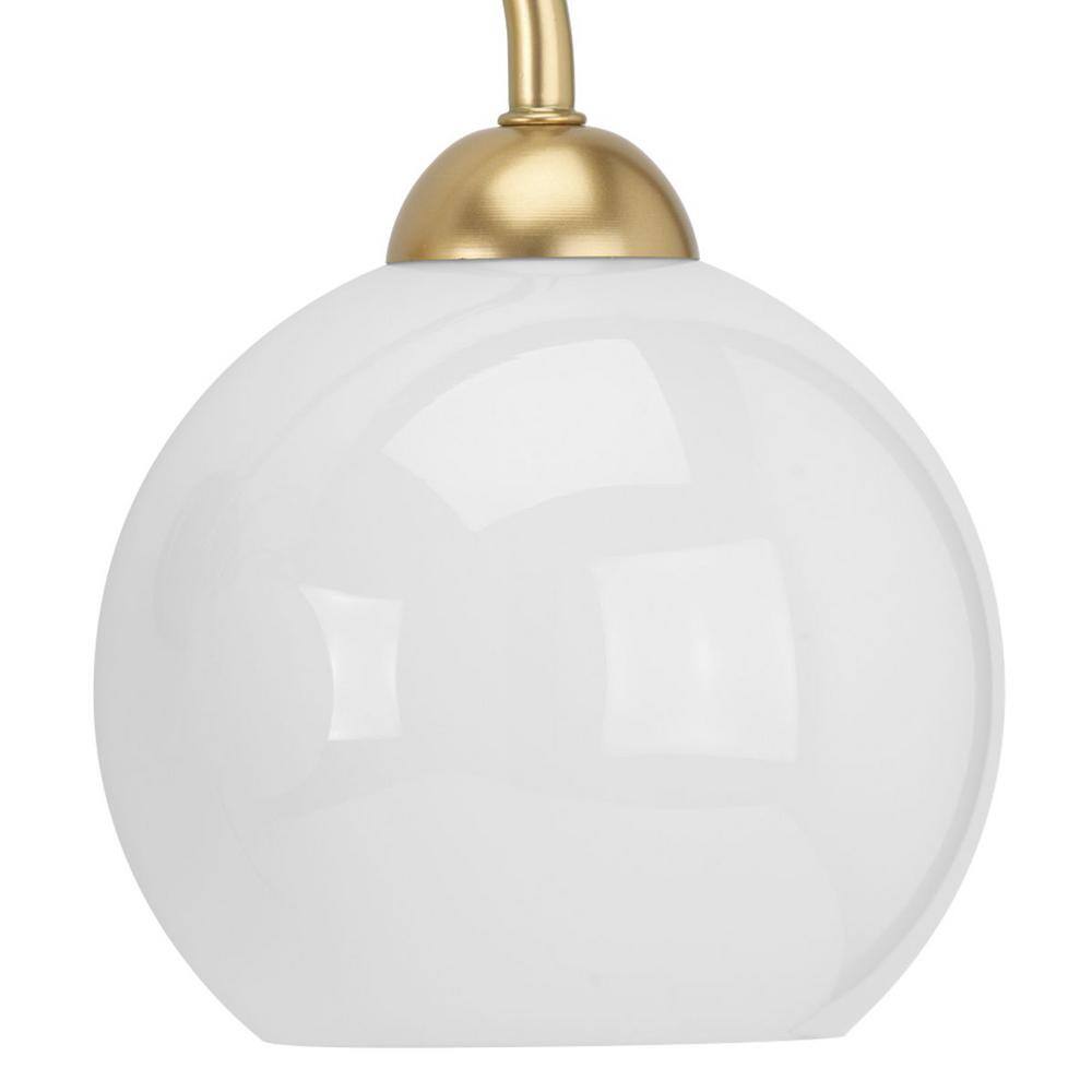 Vintage Gold and White Glass Globe Bath Wall Light