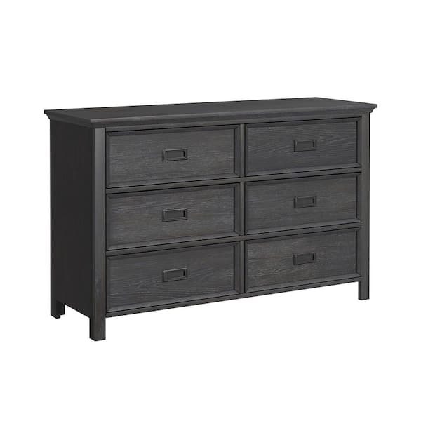 Brooklyn Charcoal 6-Drawer 56 in. Dresser