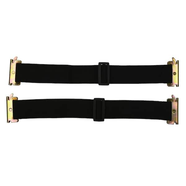 CargoSmart 22 - 32 in. Black Adjustable Track BungeeX Bungee Strap for E-Track and X-Track - 2 pack