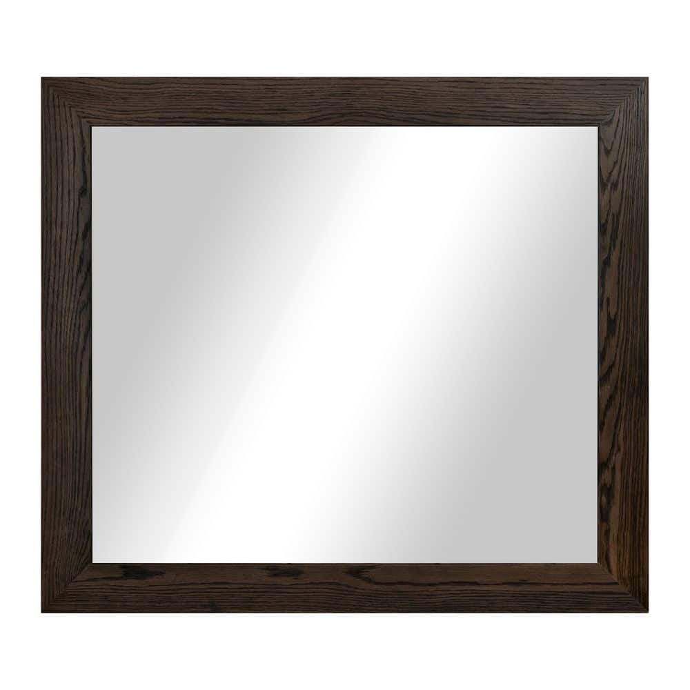 3 in Ebony Frame (34 in. W x 33 in. H) Oak Hardwood Rectangle Wall Mirror price history on PriceWatchPro