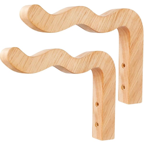 6.8 in. Plant Hangers Outdoor, Hanging Plant Hooks for Indoors, Wooden Wave-Shaped for Wall Plant Baskets Hooks (2-Pack)