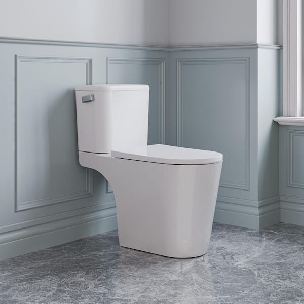 ANZZI 2-Piece Elongated Toilet in White with Soft-Close Lid, 1.6