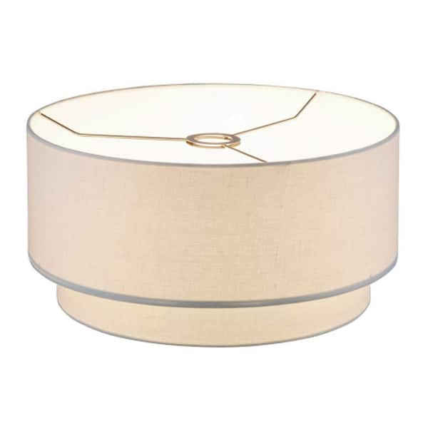 16.5 in. x  16. 5 in. x 8 in. H Premium Double Drum Linen Shade, 1.65 in. Spider Fitter, Color: Ivory, Fully Assemble