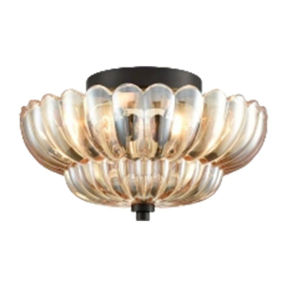 12 in. 3-Light Black Semi Flush Mount Ceiling Light with Amber Glass Shades for Bedroom, Living Room, Hallway, Ent price history on PriceWatchPro