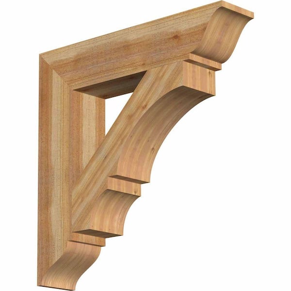 Ekena Millwork 6 in. x 30 in. x 30 in. Western Red Cedar Balboa Traditional Rough Sawn Bracket