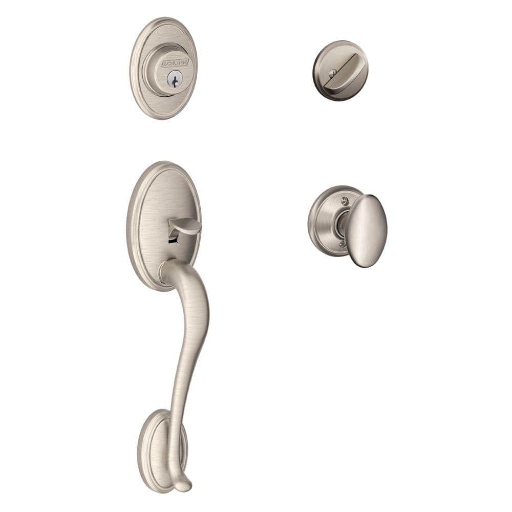 Schlage Wakefield Satin Nickel Single Cylinder Door Handleset with