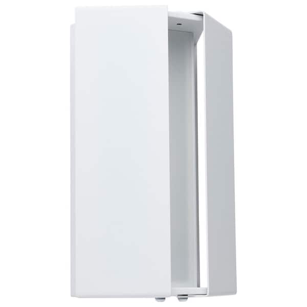 SATCO Peak Contemporary 1-Light Matte White Dimmable LED Wall Sconce with Frosted Polycarbonate Shade CCT Selectable