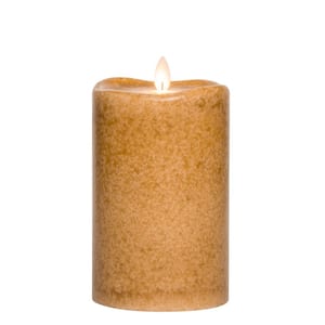 6 in. Brown Spice Mottled LED Pillar Candle