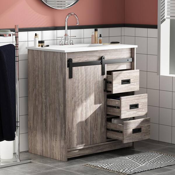 Bathroom Home & Living Sliding Door Bathroom Vanity w 3 drawers Bathroom Vanities