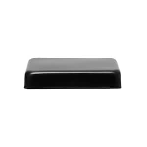 6 in. x 6 in. Black Stainless Steel Flat Top Post Cap with 3/4 in. Lip