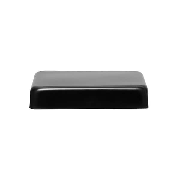6 in. x 6 in. Black Stainless Steel Flat Top Post Cap with 3/4 in. Lip