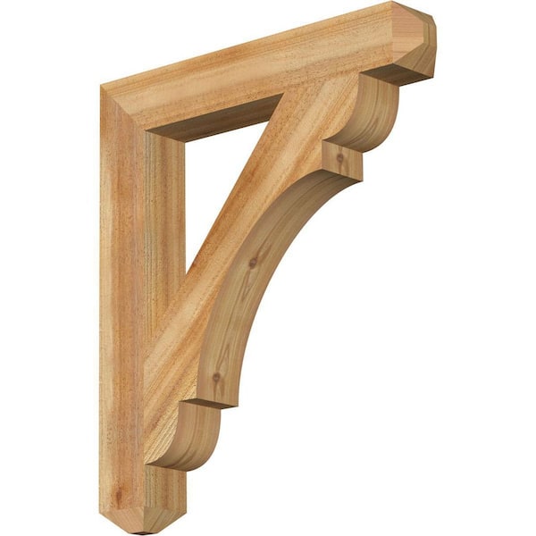 Ekena Millwork 4 in. x 30 in. x 26 in. Western Red Cedar Olympic Craftsman Rough Sawn Bracket